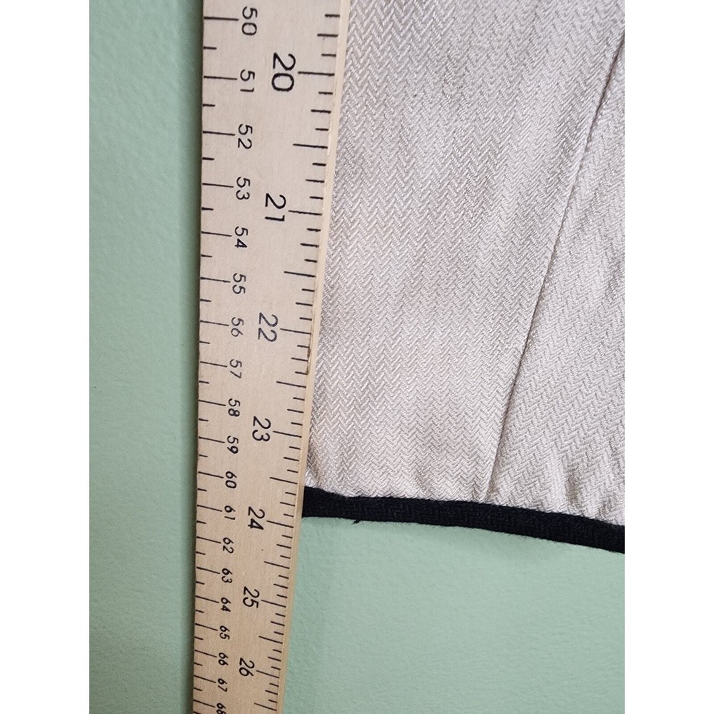 Mango MNG Suit Jacket Blazer 4 Beige Black Linen Blend Herringbone Work Career - Picture 10 of 11